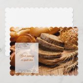 Verse gebakken brood met aangepaste tekst kaart (Voorkant / Achterkant)