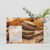 Verse gebakken brood met aangepaste tekst kaart (Staand voorkant)