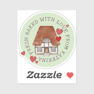 Verse gebakken Tudor House Hart Herbruikbare Bakke Sticker