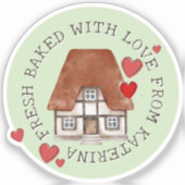 Verse gebakken Tudor House Hart Herbruikbare Bakke Sticker (Voorkant)