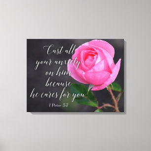 Verse gebeden met al je angstgevoelens Christelijk Canvas Afdruk