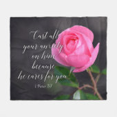 Verse gebeden met al je angstgevoelens Christelijk Fleece Deken (Voorkant (Horizontaal))