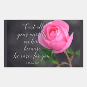 Verse gebeden met al je angstgevoelens Christelijk Rechthoekige Sticker (Voorkant)