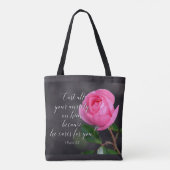 Verse gebeden met al je angstgevoelens Christelijk Tote Bag (Achterkant)