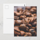 Verse gebrande koffiebonen briefkaart (Voorkant / Achterkant)