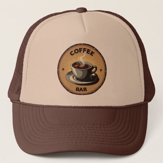 Verse gebrouwen koffie vintage Trucker Pet (Voorkant)