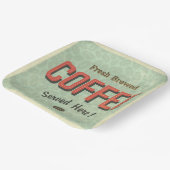 Verse gebrouwkoffie hier papieren bordje (Gebogen)