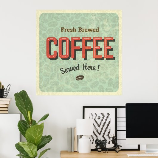 Verse gebrouwkoffie hier poster (Thuiskantoor)