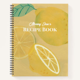 Verse gele aquarel citroen fruit recept notitieboek