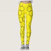 Verse gele honing bijenkorf patroon leggings (Voorkant)