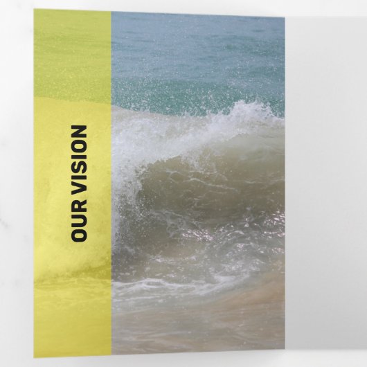 Verse gele moderne transparantie drieluik kaart (Binnenzijde eerst)