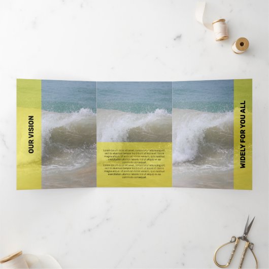 Verse gele moderne transparantie drieluik kaart (Binnen)