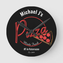 Verse gemaakte Pizza Wandklok