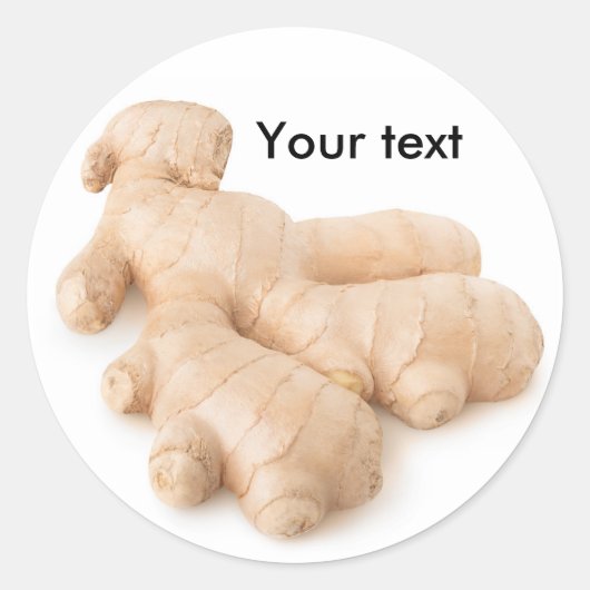 Verse gember ronde sticker (Voorkant)