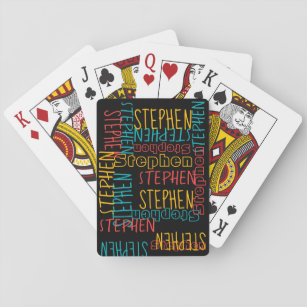 Verse gepersonaliseerde aangepaste naam Collage Kl Pokerkaarten