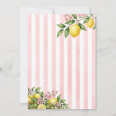 Verse Geperste Limonade Roze Strik Baby Borrel Kaart (Achterkant)