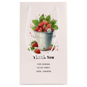 Verse geplukte aardbeien in een emmer Dank u Klein Cadeauzakje (Achterkant)