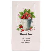 Verse geplukte aardbeien in een emmer Dank u Klein Cadeauzakje (Voorkant)
