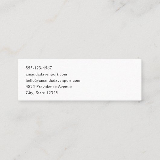 Verse geplukte aardbeien in een emmer mini visitekaartje (Achterkant)