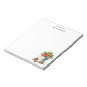 Verse geplukte aardbeien in een emmer notitieblok (Linkerzijde)