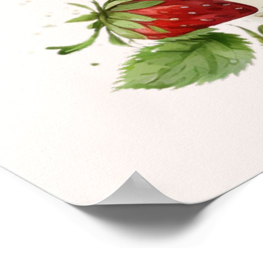 Verse geplukte aardbeien in een emmer poster (Hoek)