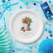 Verse geplukte aardbeien in een emmer Verjaardag Papieren Bordje (Feest)