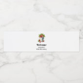 Verse geplukte aardbeien in een emmer Verjaardag Waterfles Etiket (Enkel label)