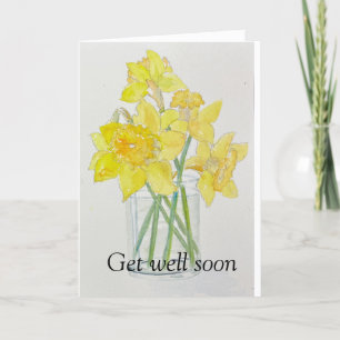 Verse geplukte narcissen gele waterverf goed te kr bedankkaart