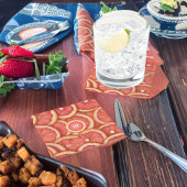 Verse geplukte roze grapefruit monogram Initiaal Kartonnen Onderzetters