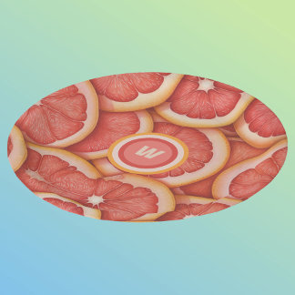 Verse geplukte roze grapefruit monogram Initiaal Papieren Bordje