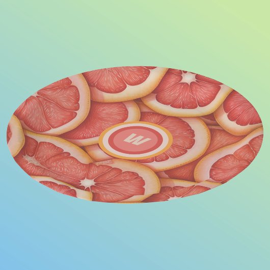 Verse geplukte roze grapefruit monogram Initiaal Papieren Bordje