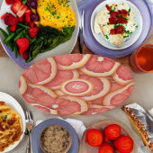 Verse geplukte roze grapefruit monogram Initiaal Papieren Bordje