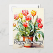 Verse Geplukte Tulpbloemen Briefkaart (Voorkant / Achterkant)