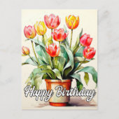 Verse Geplukte Tulpbloemen Briefkaart (Voorkant)