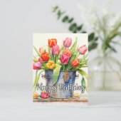 Verse Geplukte Tulpbloemen Briefkaart (Staand voorkant)