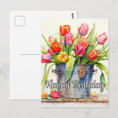 Verse Geplukte Tulpbloemen Briefkaart (Voorkant / Achterkant)