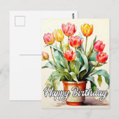 Verse Geplukte Tulpenbloemen Briefkaart (Voorkant / Achterkant)