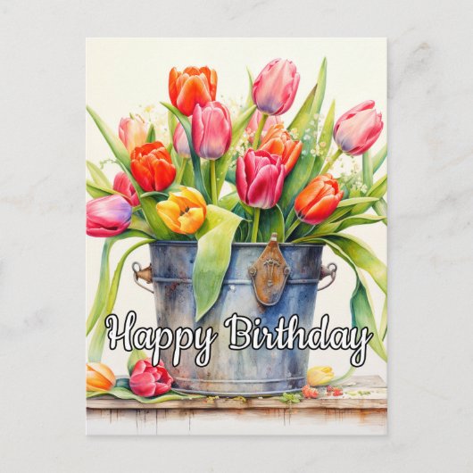 Verse Geplukte Tulpenbloemen Briefkaart (Voorkant)