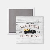 Verse geplukte Zonnebloemen Boerderij Vrachtwagenm Magneet (Voorkant / Achterkant)