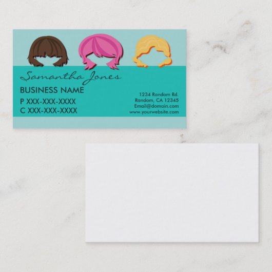 Verse gezichten haarkleuring visitekaartjes (Voorkant / Achterkant)