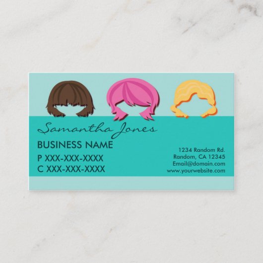 Verse gezichten haarkleuring visitekaartjes (Voorkant)