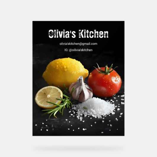 Verse gezonde voedselingrediënten acryl bord (Voorkant)