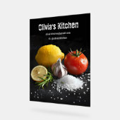 Verse gezonde voedselingrediënten acryl bord (Hoek)