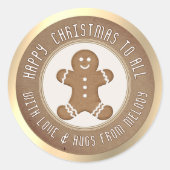 Verse Gingerbread Man Cookie Kraft Envelope Seal Ronde Sticker (Voorkant)