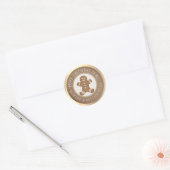 Verse Gingerbread Man Cookie Kraft Envelope Seal Ronde Sticker (Envelop)