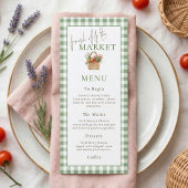 Verse Gingham Bruiloftsmenu kaart