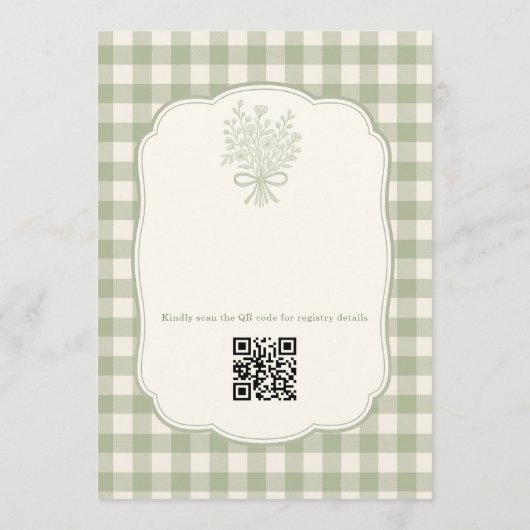 Verse Gingham QR-code van de Markt Kaart (Achterkant)