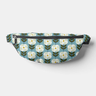 Verse glamour bloem - wit en blauw heuptasje