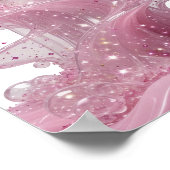 Verse Glanzende ROZE GLITTER WATERVAL Draagbare Ku Poster (Hoek)