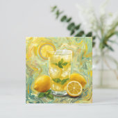Verse glas limonade en citroenen Abstracte Kunst Kaart (Staand voorkant)
